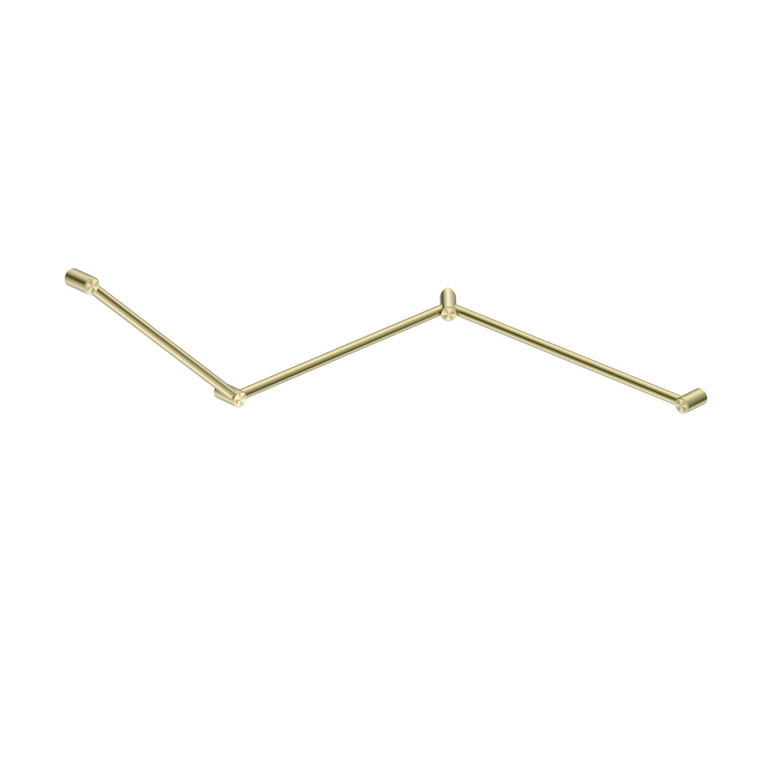 Nero Mecca Care 32mm Dda Toilet Grab Rail Set 45 Degree 750X965X1025mm - Brushed Gold