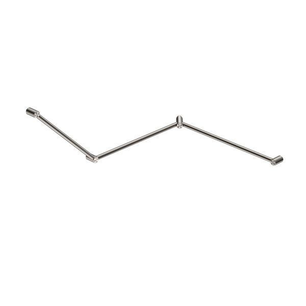 Nero Mecca Care 32Mm Dda Toilet Grab Rail Set 45 Degree 750X965X1025Mm Brushed Nickel