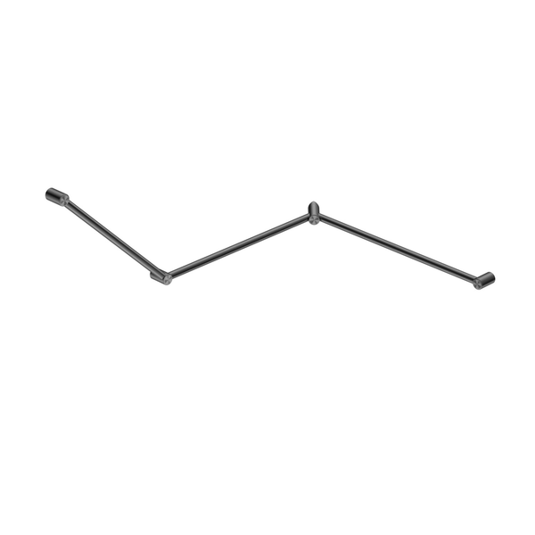 Nero Mecca Care 32Mm Dda Toilet Grab Rail Set 45 Degree 750X965X1025Mm Gun Metal