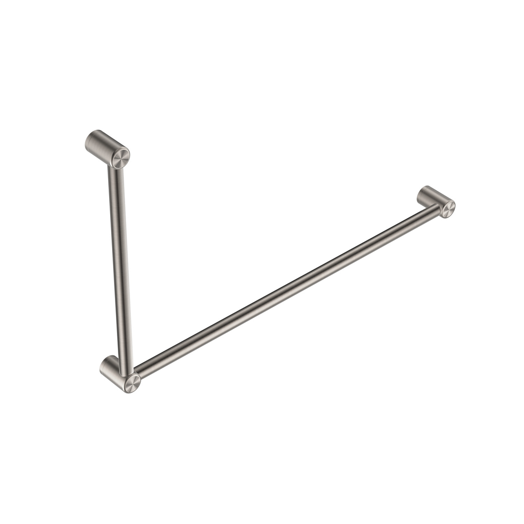Nero Mecca Care 32mm Dda Grab Rail Set 90 Degree 600X1000mm - Brushed Nickel