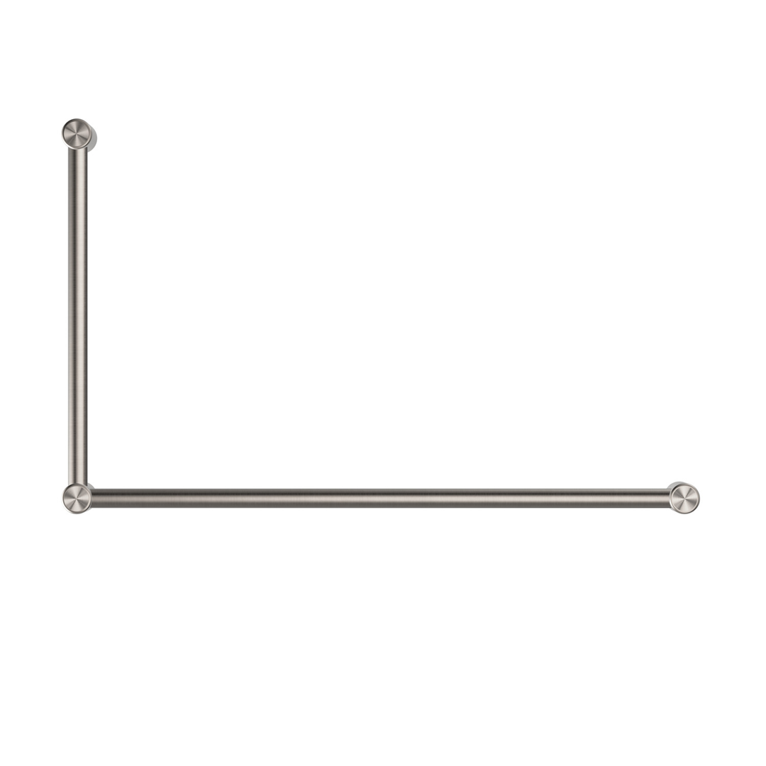 Nero Mecca Care 32mm Dda Grab Rail Set 90 Degree 600X1000mm - Brushed Nickel