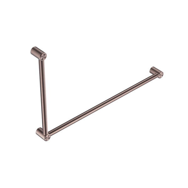 Nero Mecca Care 32Mm Dda Grab Rail Set 90 Degree 600X1000Mm Brushed Bronze