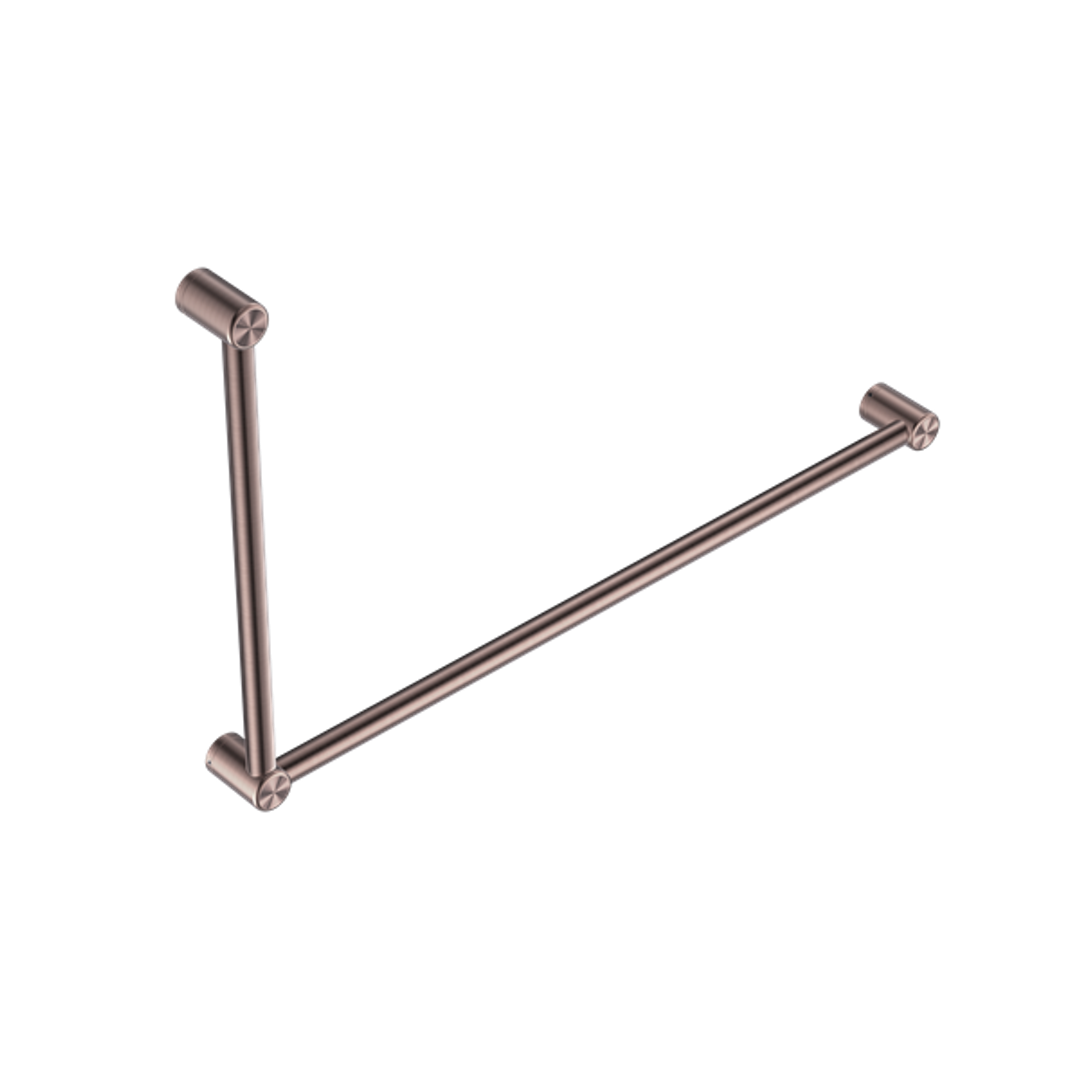 Nero Mecca Care 32mm Dda Grab Rail Set 90 Degree 600X1000mm - Brushed Bronze