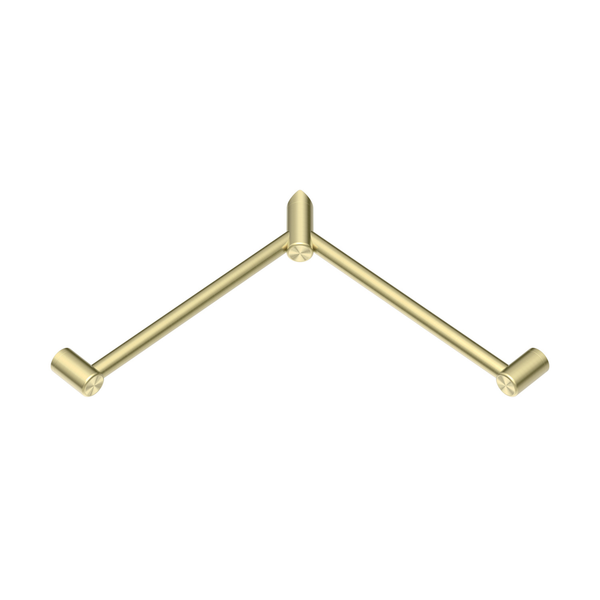 Nero Mecca Care 32Mm Wrap Around Corner Grab Rail 600X600Mm Brushed Gold
