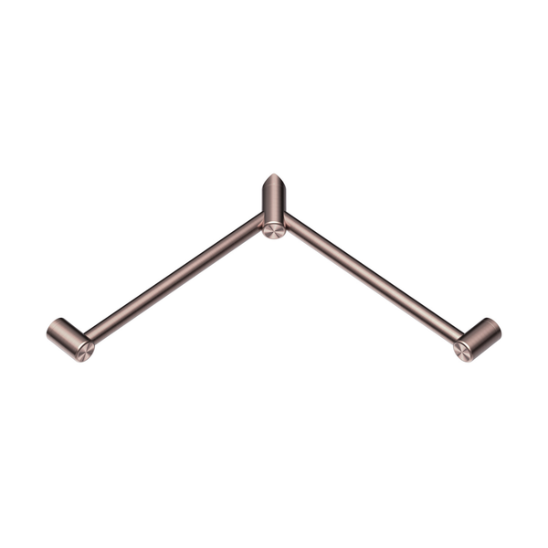 Nero Mecca Care 32Mm Wrap Around Corner Grab Rail 600X600Mm Brushed Bronze