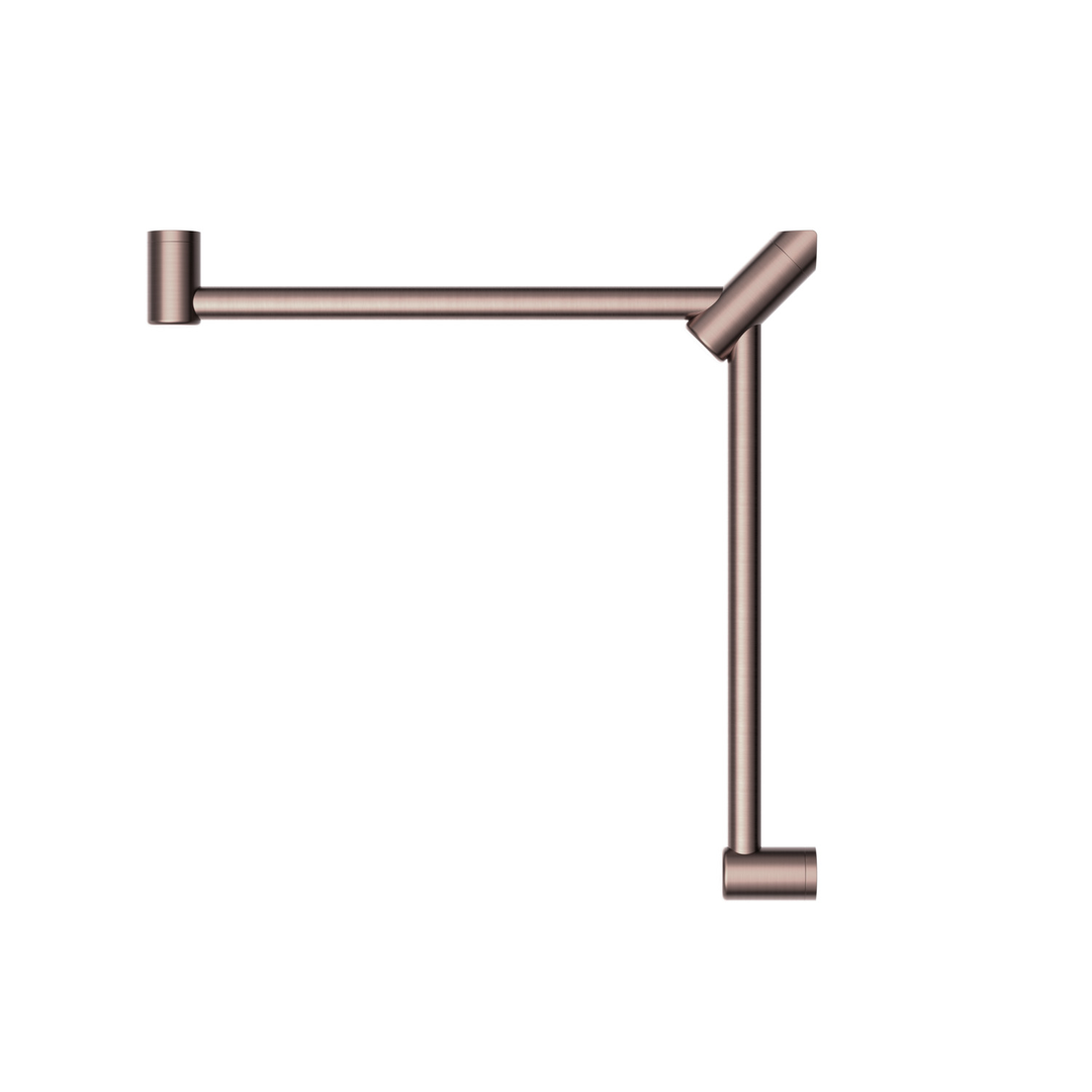 Nero Mecca Care 32mm Wrap Around Corner Grab Rail 600X600mm - Brushed Bronze