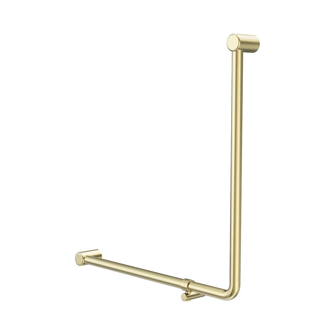 Nero Mecca Care 32Mm 90 Degree Nz4121 Accessible Toilet Grab Rail 750X750Mm Brushed Gold