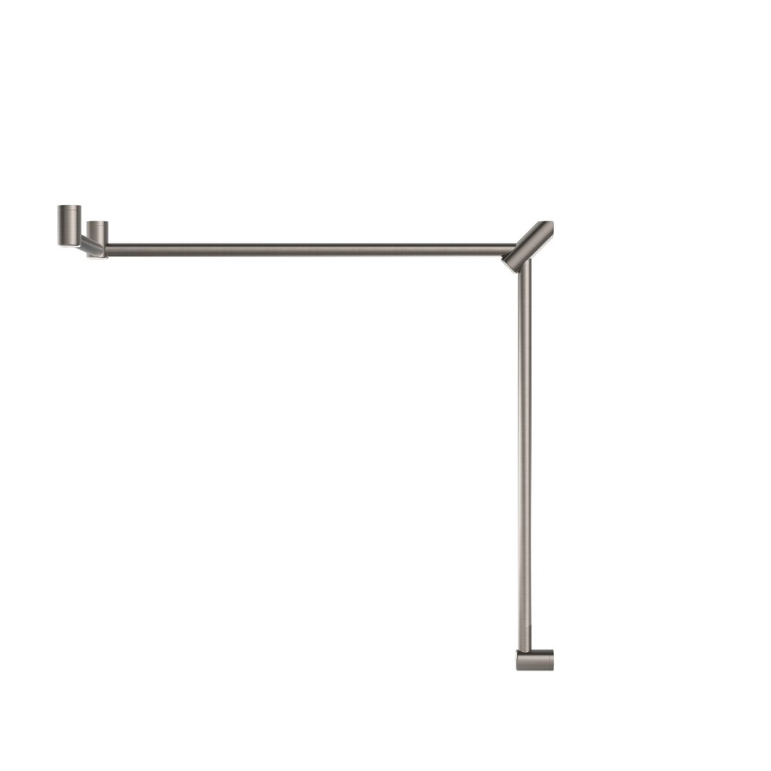 Nero Mecca Care 32mm Dda Toilet Grab Rail Set 90 Degree 600X1065X1025mm - Brushed Nickel