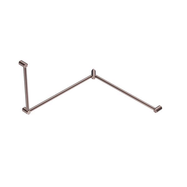 Nero Mecca Care 32Mm Dda Toilet Grab Rail Set 90 Degree 600X1065X1025Mm Brushed Bronze