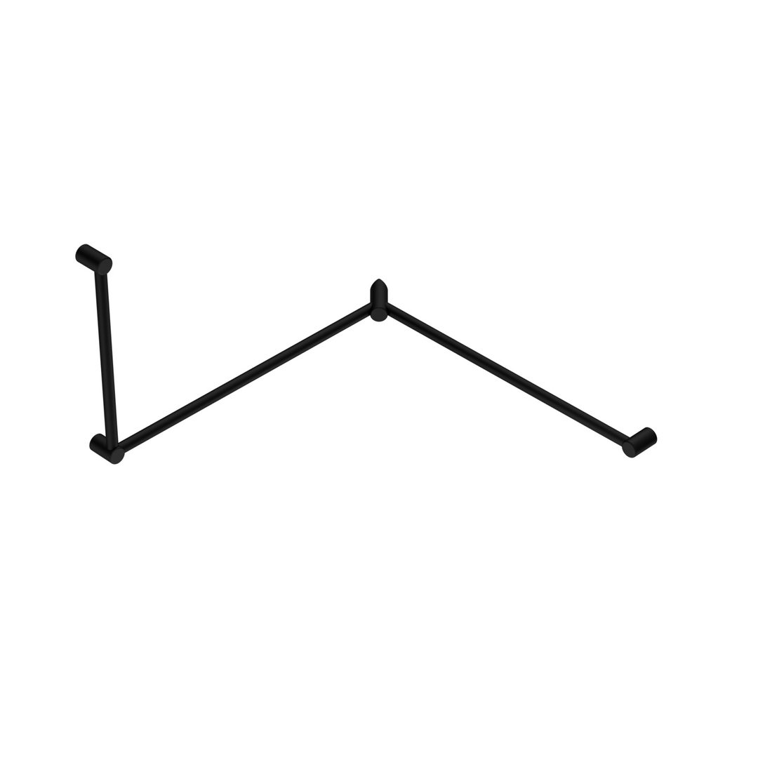 Nero Mecca Care 32mm Dda Toilet Grab Rail Set 90 Degree 600X1065X1025mm - Matt Black