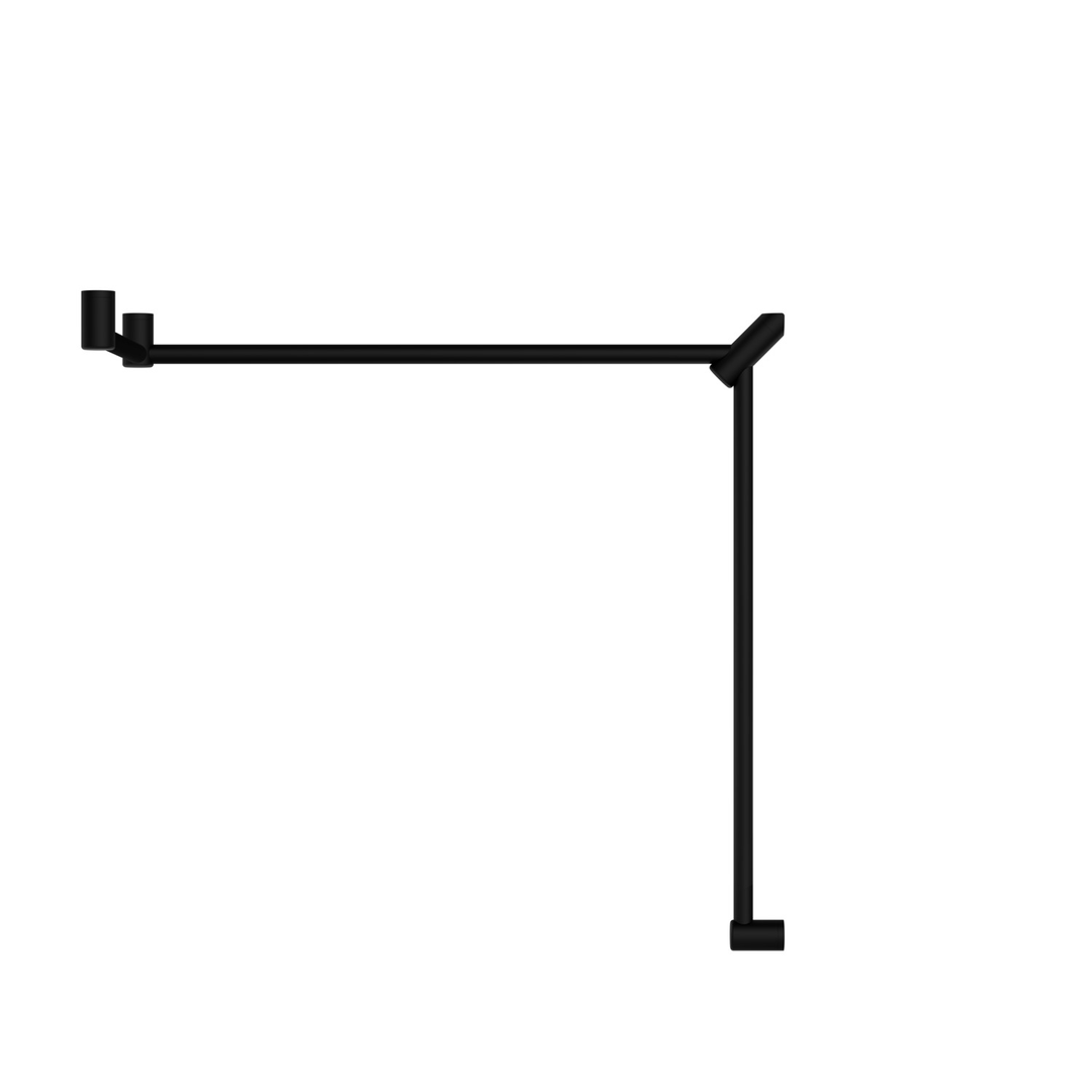 Nero Mecca Care 32mm Dda Toilet Grab Rail Set 90 Degree 600X1065X1025mm - Matt Black