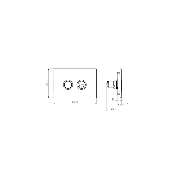 Nero Mecca Care Raised Disabled Care Flush Buttons Plate Dda Toilet Compliant Matte Black