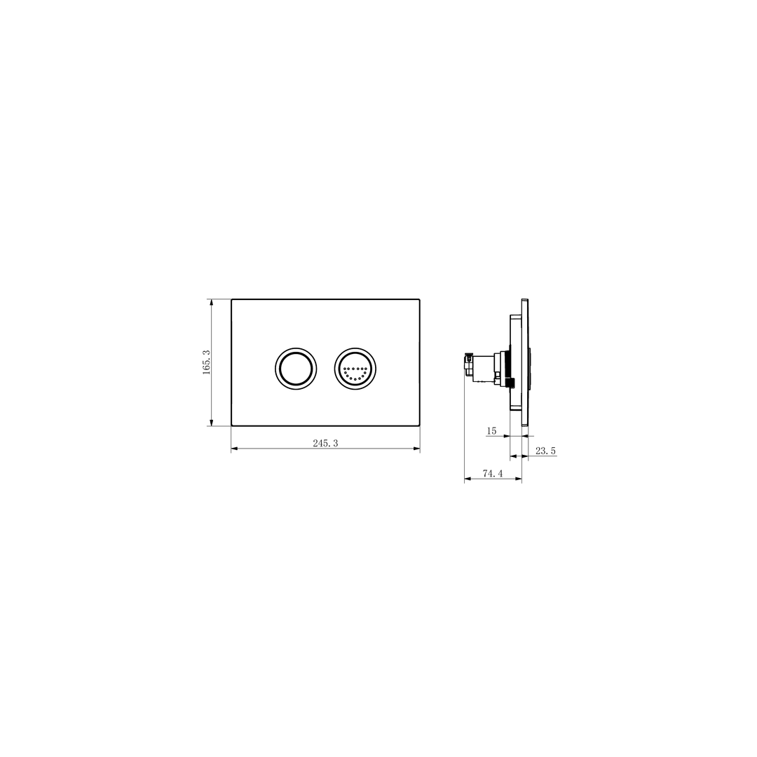 Nero Mecca Care Raised Disabled Care Flush Buttons Plate Dda Toilet Compliant Chrome
