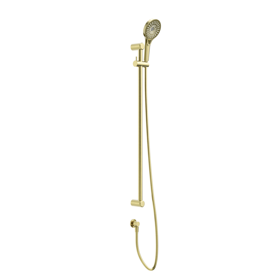 Nero Mecca Care 25Mm Grab Rail And Adjustable Shower Rail Set 900Mm Brushed Gold