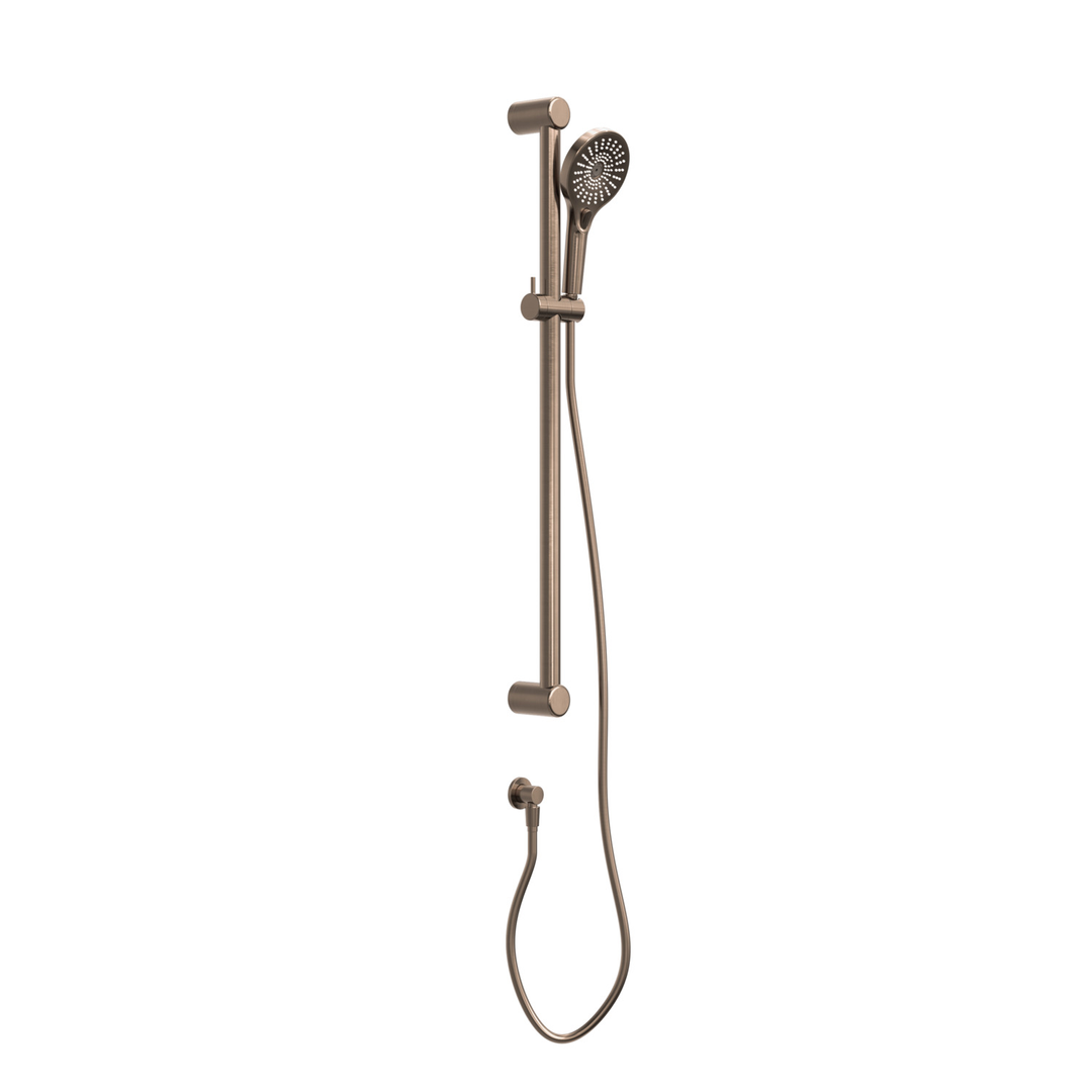 Nero Mecca Care 32Mm Grab Rail And Adjustable Shower Rail Set 900Mm Brushed Bronze