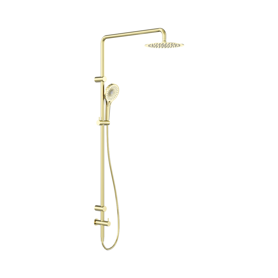 Nero Mecca Care 25Mm Grab Rail 900Mm Twin Shower Set Brushed Gold