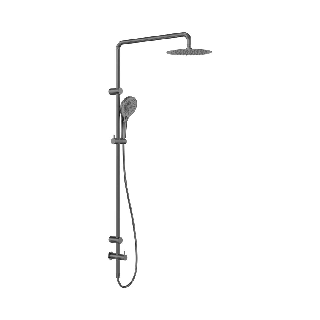 Nero Mecca Care 25Mm Grab Rail 900Mm Twin Shower Set Gun Metal