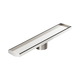 Nero Tile Insert V Channel 600X106Mm Floor Grate 90Mm Outlet Brushed Nickel