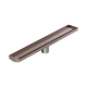 Nero Tile Insert V Channel 600X82Mm Floor Grate 50Mm Outlet Brushed Bronze