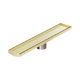 Nero Tile Insert V Channel 600X106Mm Floor Grate 80Mm Outlet Brushed Gold