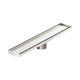 Nero Tile Insert V Channel 600X106Mm Floor Grate 80Mm Outlet Brushed Nickel