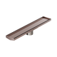 Nero Tile Insert V Channel 600X106Mm Floor Grate 80Mm Outlet Brushed Bronze