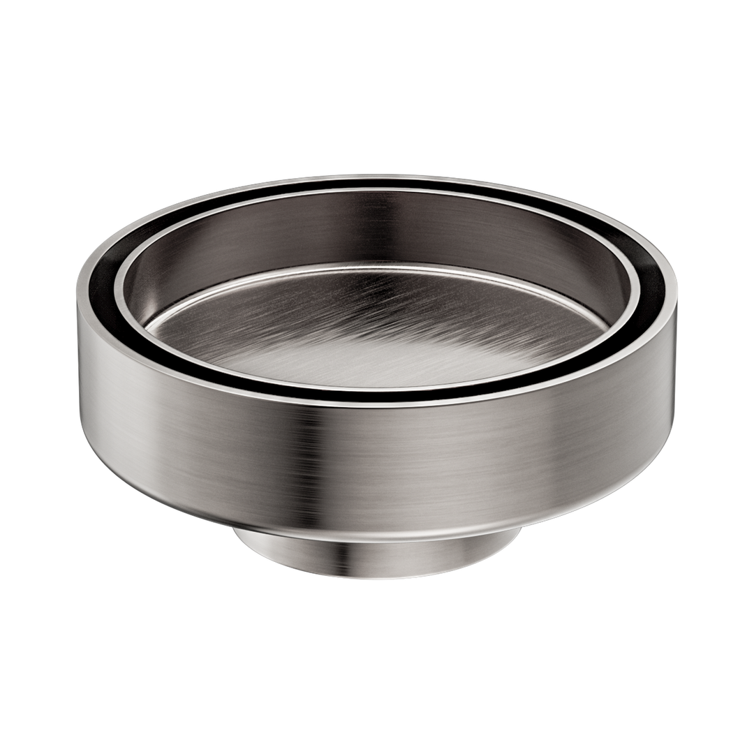 Nero 100Mm Round Tile Insert Floor Waste 50Mm Outlet Brushed Nickel
