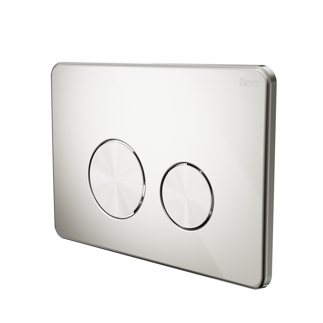 Nero In Wall Toilet Push Plate Brushed Nickel