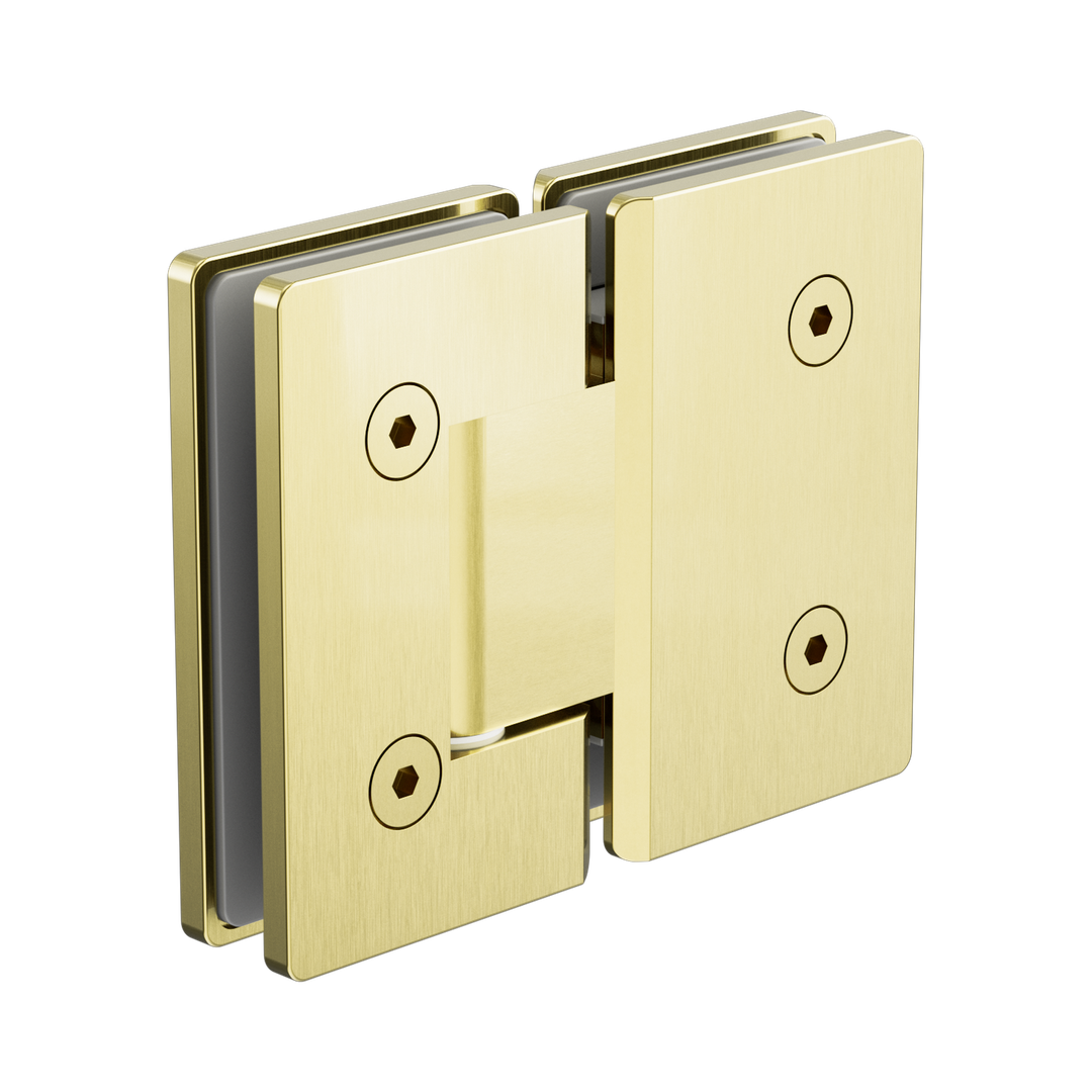 Nero 180 Degree Glass To Glass Shower Hinge 10Mm Glass Brushed Gold