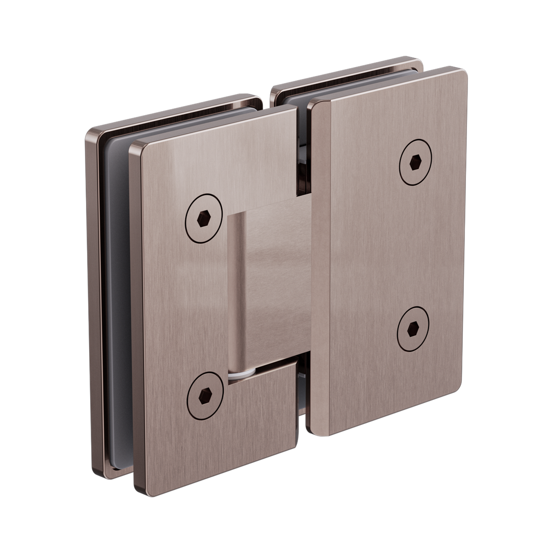 Nero 180 Degree Glass To Glass Shower Hinge 10Mm Glass Brushed Bronze