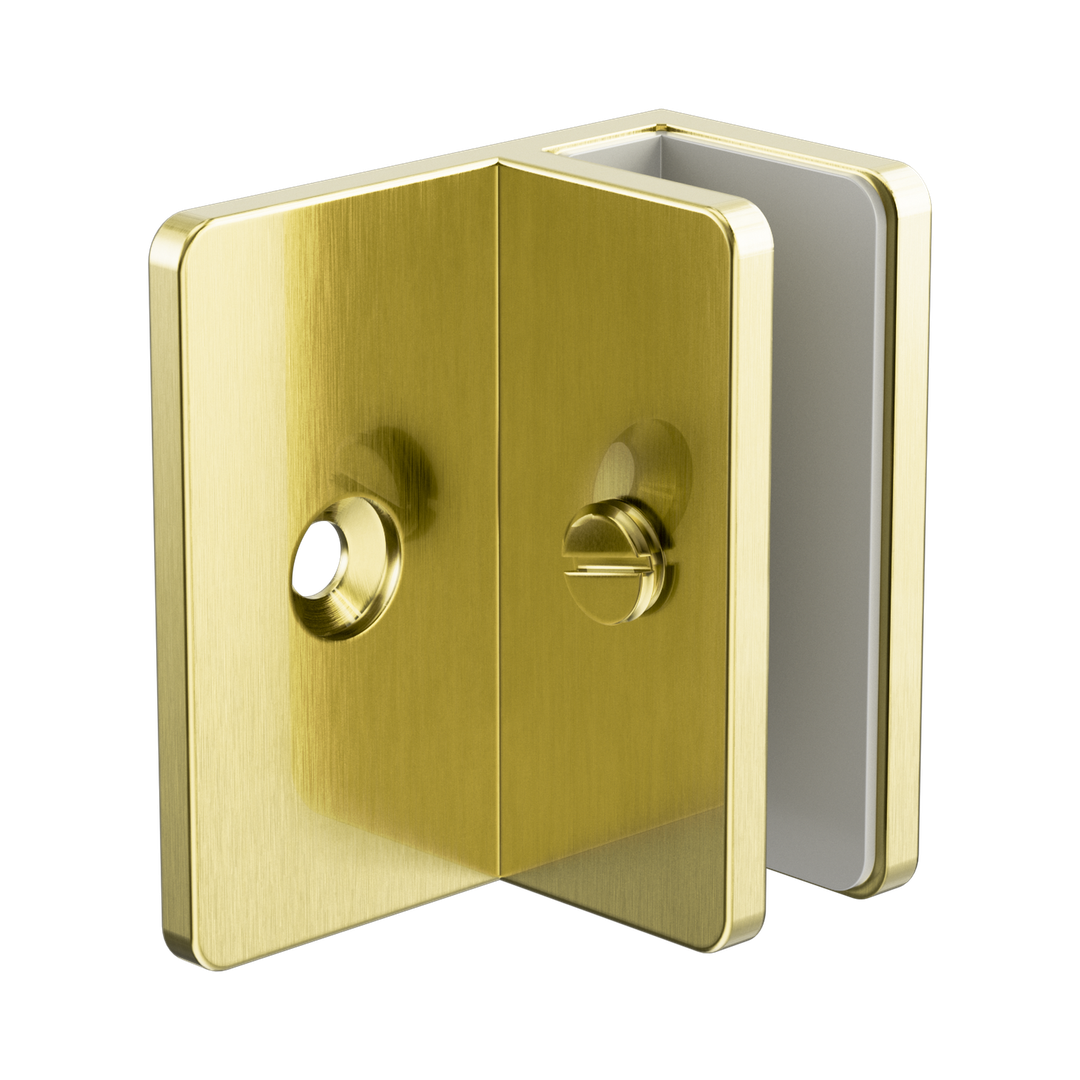 Nero Shower F Bracket 10Mm Glass Brushed Gold