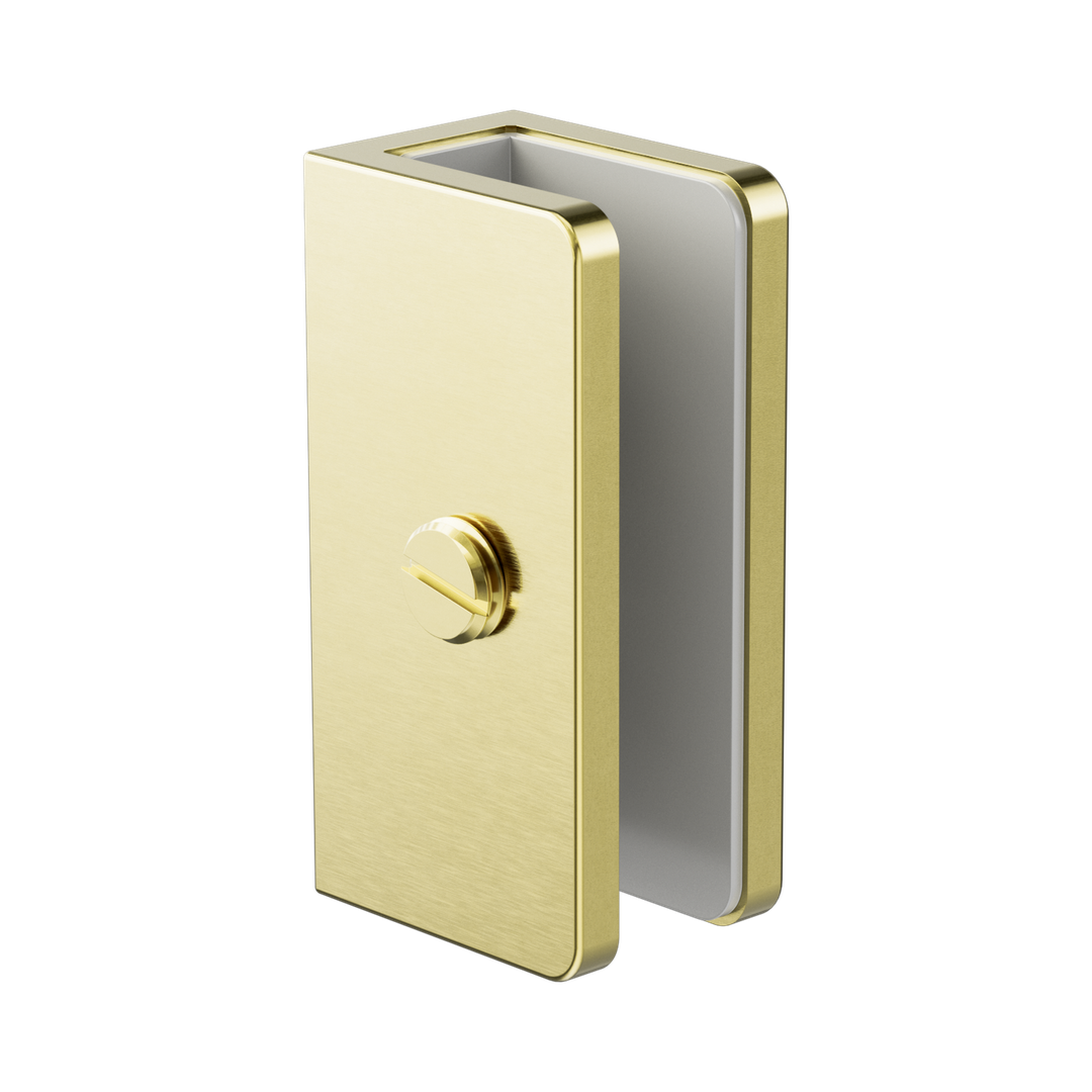 Nero Shower U Bracket 10Mm Glass Brushed Gold