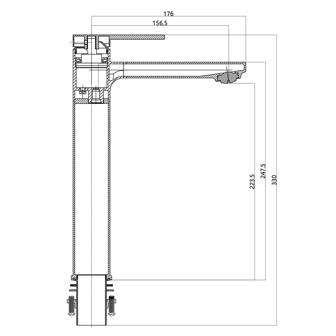 Aspire Nuovo Tall Basin Mixer Brushed Brass