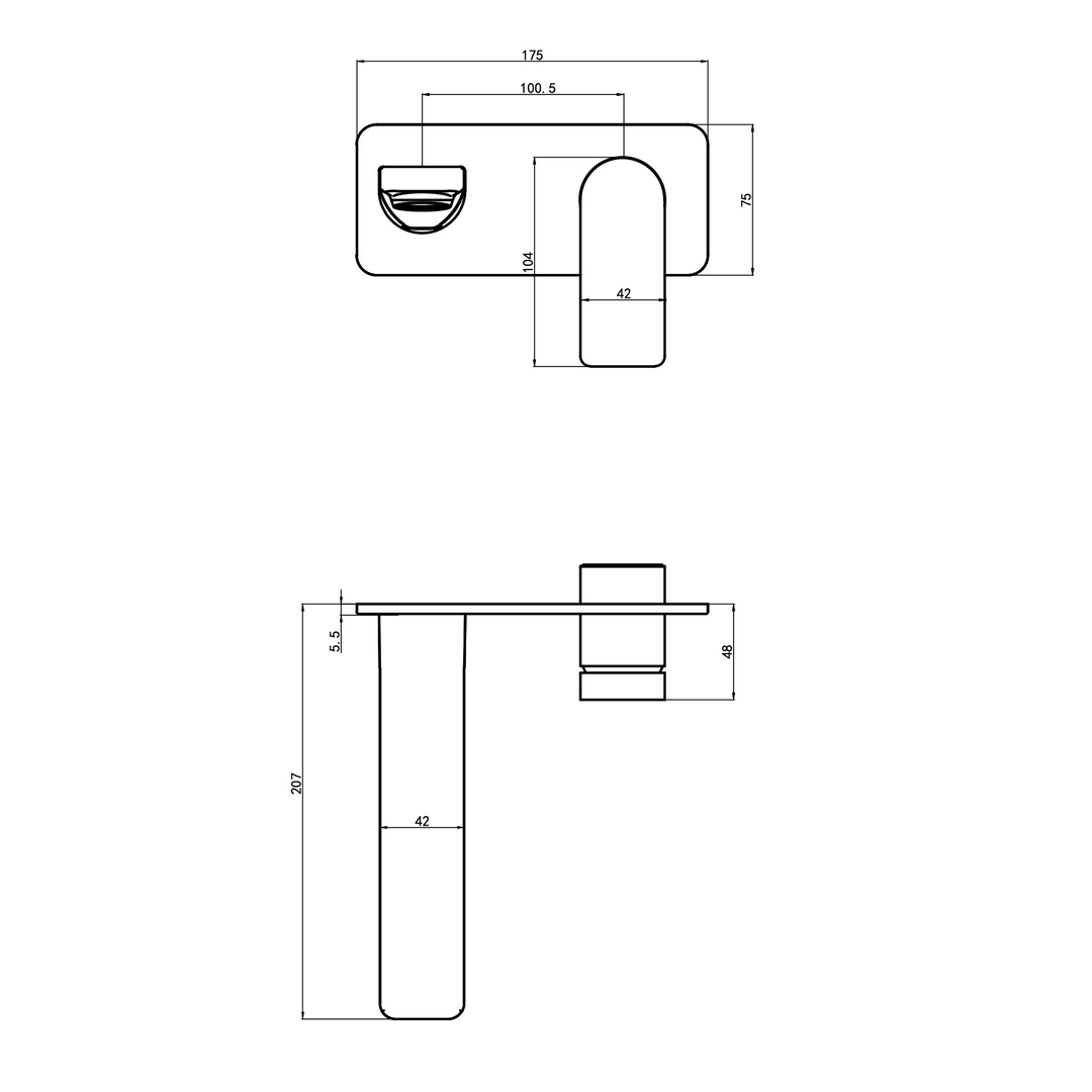 Aspire Nuovo Wall Mixer With Spout And Plate Brushed Nickel