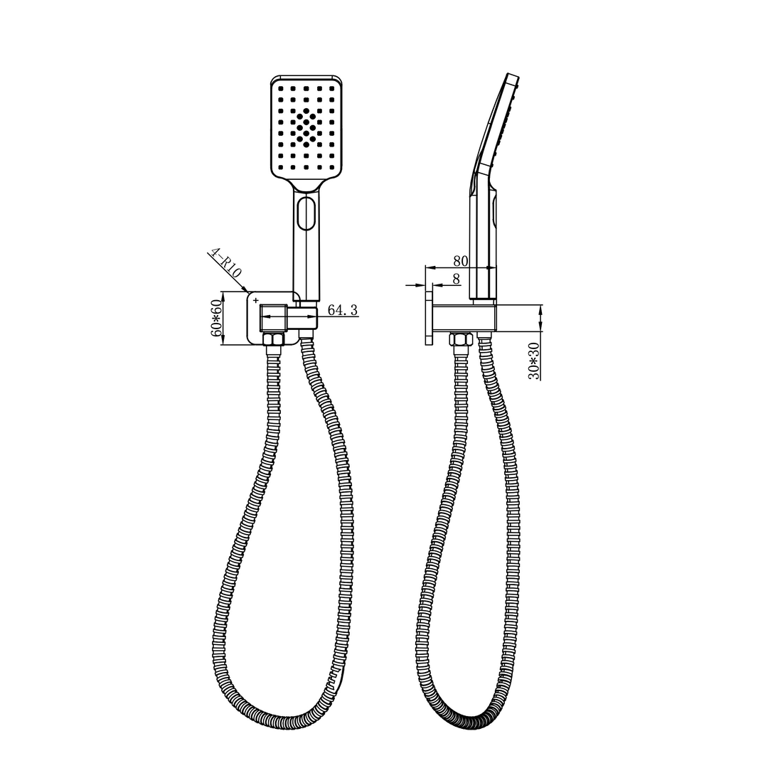 Aspire Nuovo Wob (Swivel Wall Bracket And Hand Shower) Brushed Brass