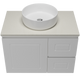 Timberline Nevada Classic Vanty 750 20mm Silk Surface Top & Ceramic A/Countr Basn Wall Hng