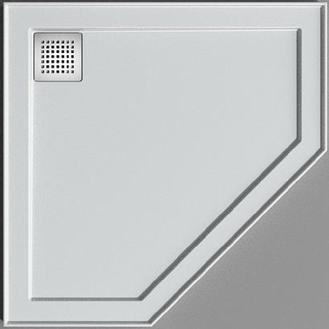 Oceano Stonelite Eco Base 1000 X 1000 Neo Corner Rear Outlet Chrome Waste