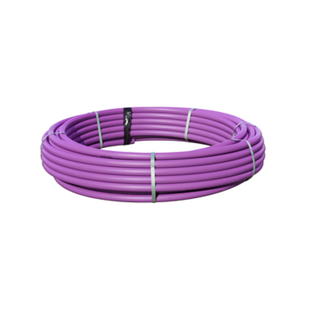 25 X  50Mt Recycled Purple Polythene Pipe Pe100 Pn12.5 Coil