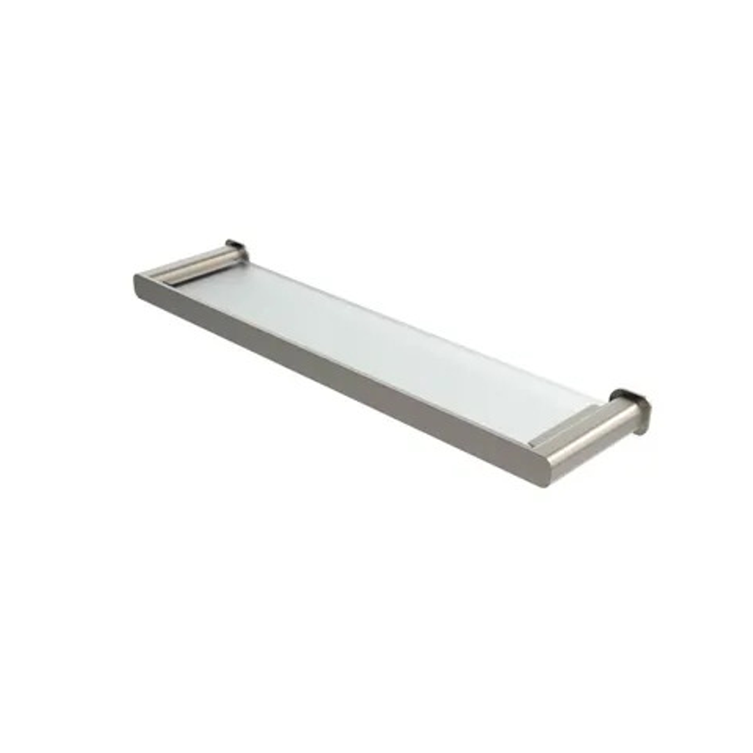 Otti Oskar Brushed Nickel Metal & Glass Shelf