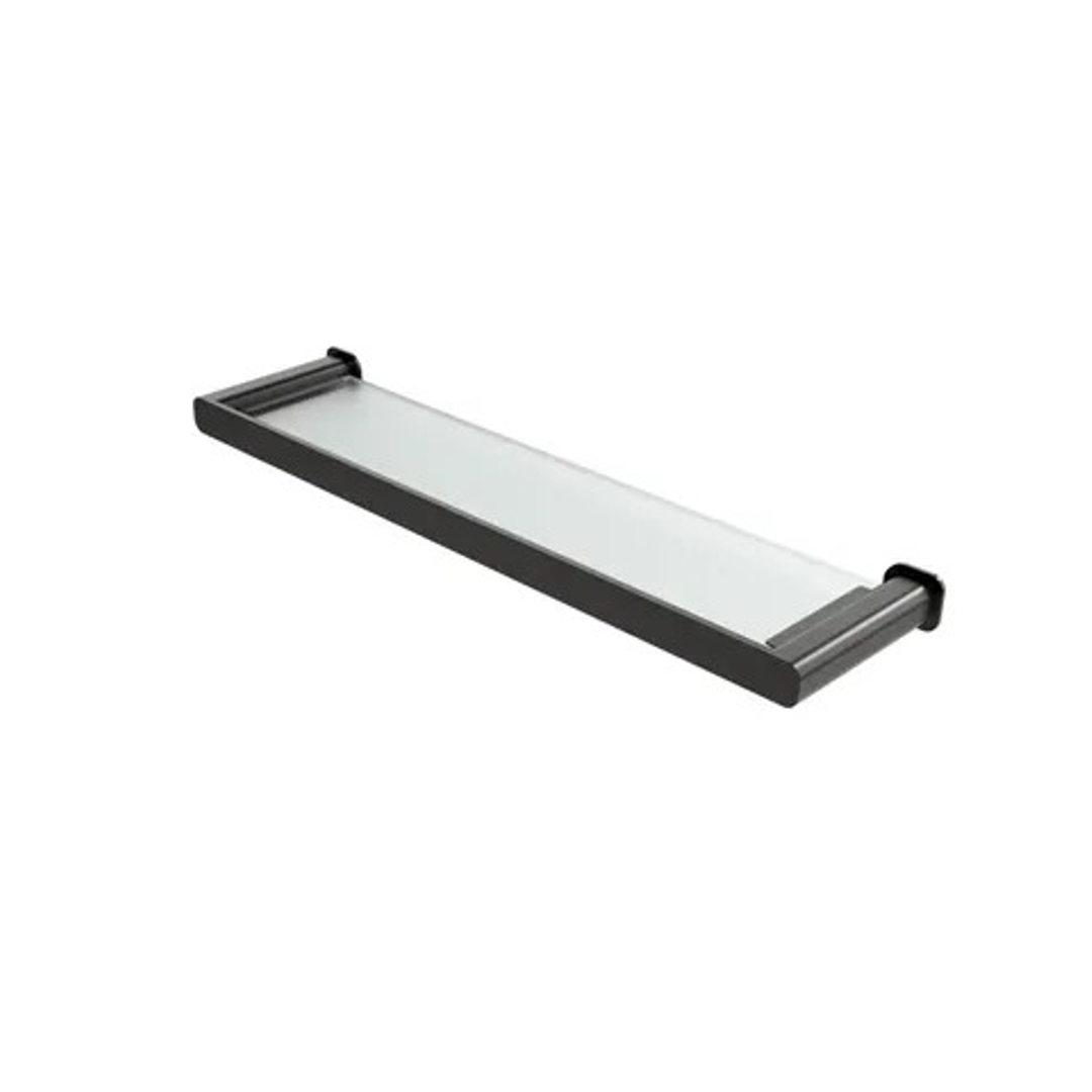 Otti Oskar Gun Metal Metal & Glass Shelf
