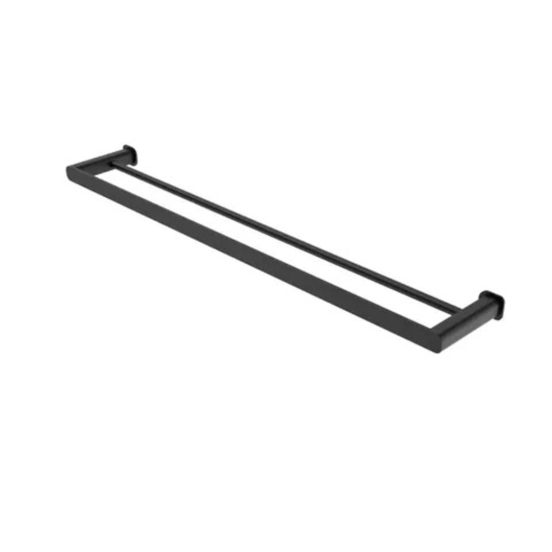 Otti Oskar 750Mm Matte Black Double Towel Rail