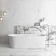 Otti Attica Bondi 1500X800X580 Matte White Freestanding Bath With Overflow.