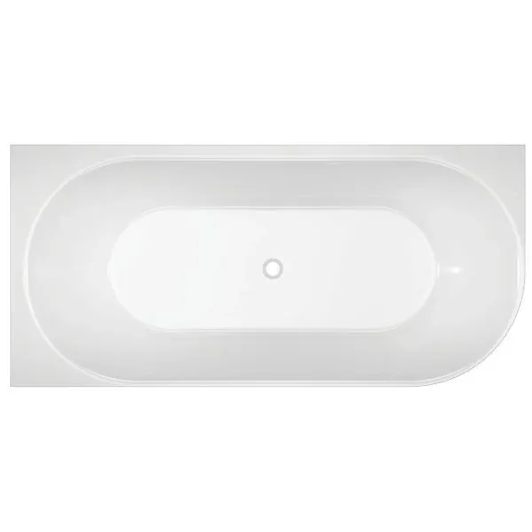 Oceano Adore 1500X730 Gloss Left Hand Corner Bath Includes White Overflow Waste Outlet