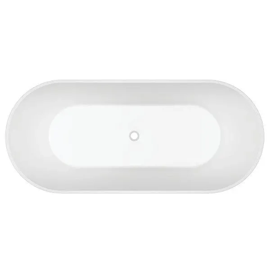 Oceano Adore 1700X750 Matte White Free-Standing Bath Includes Matte White O/F Waste Outlet