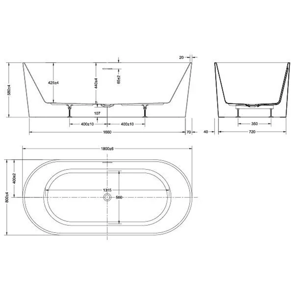 Oceano Adore 1800X800 Gloss Left Hand Corner Bath Includes White Overflow Waste Outlet