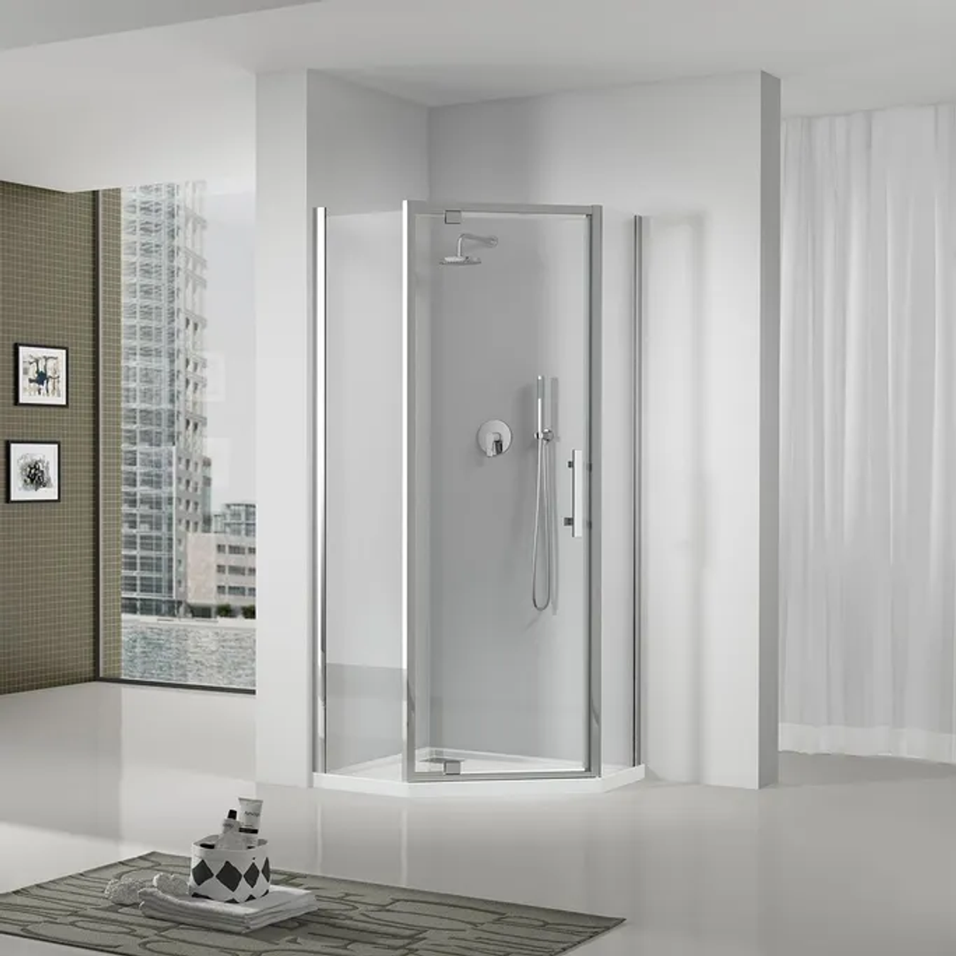 Oceano Louve Angle Pivot Neo Shower Screen - Return 1000 x 2000mm