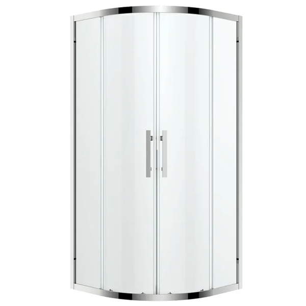 Oceano Louve Curved Slider Front 900 X 900 X 2000 Chrome