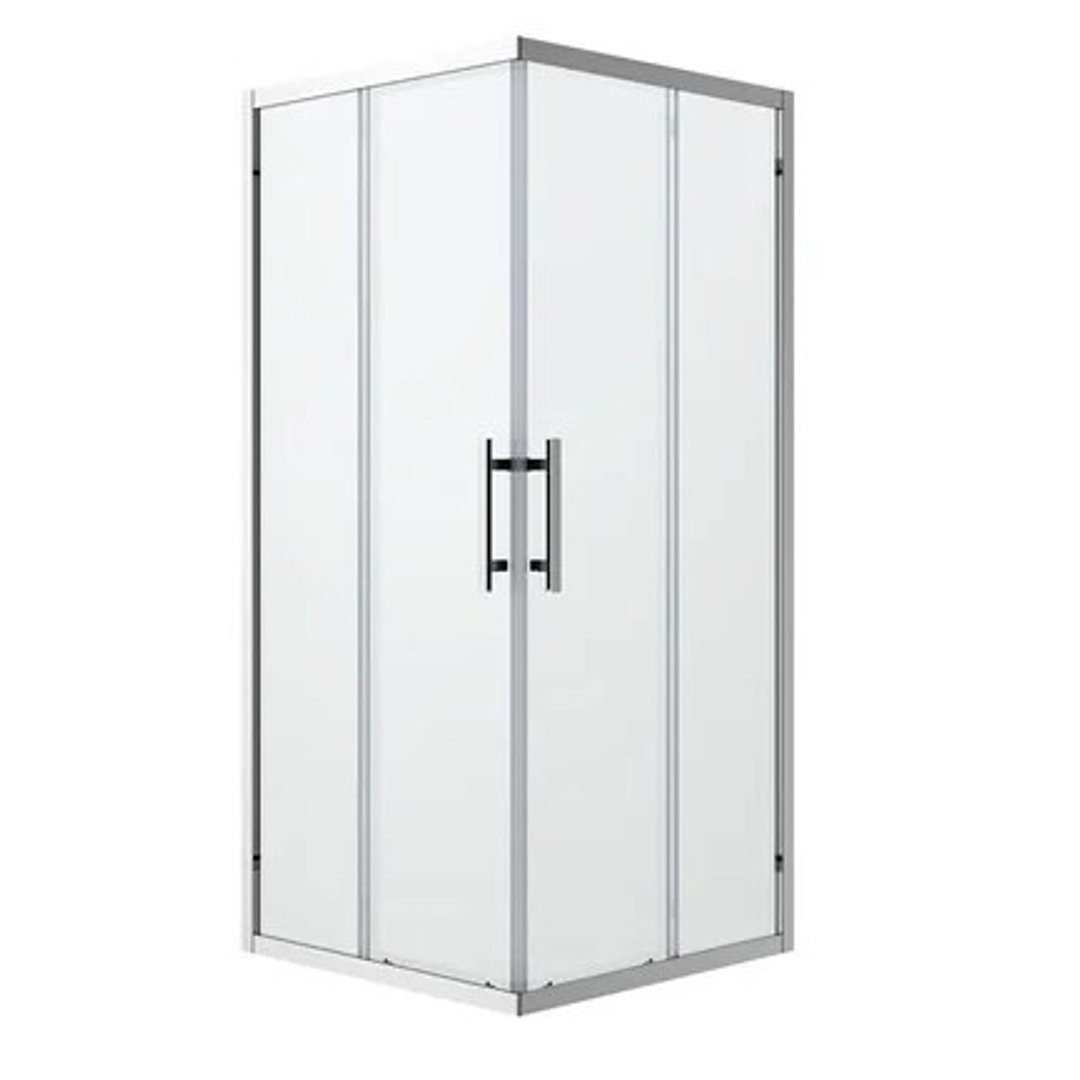 Oceano Louve Square Slider Door 900 X 2000 Chrome