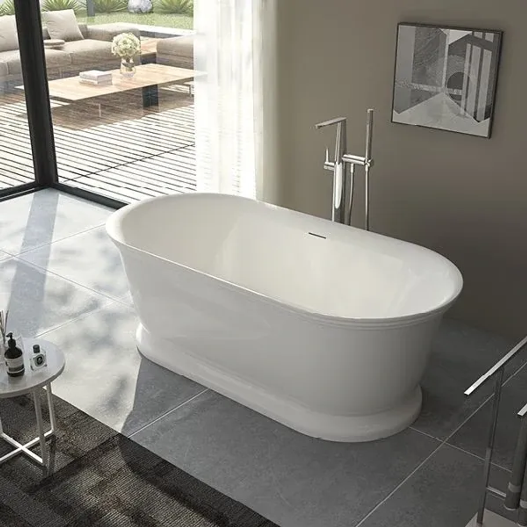 Oceano Oasis 1700X800 Freestanding Bath Includes White Overflow Waste Outlet