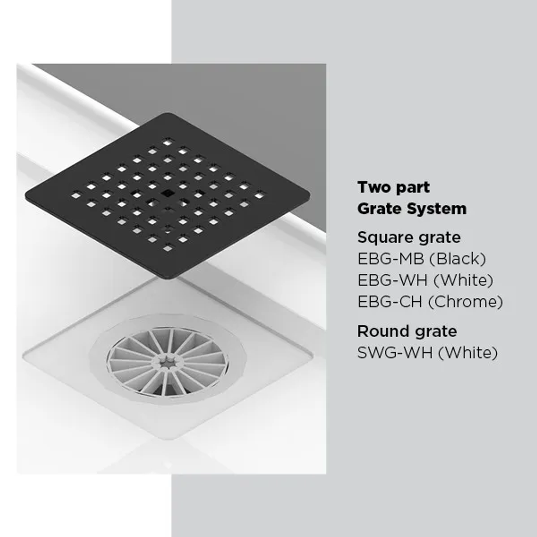 Oceano Stonelite Eco Base Rear Outlet Chrome Waste 1000 X 900
